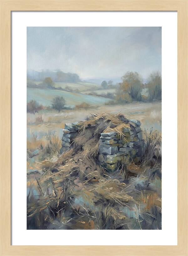 Stone Potato Clamp In Autumn Field