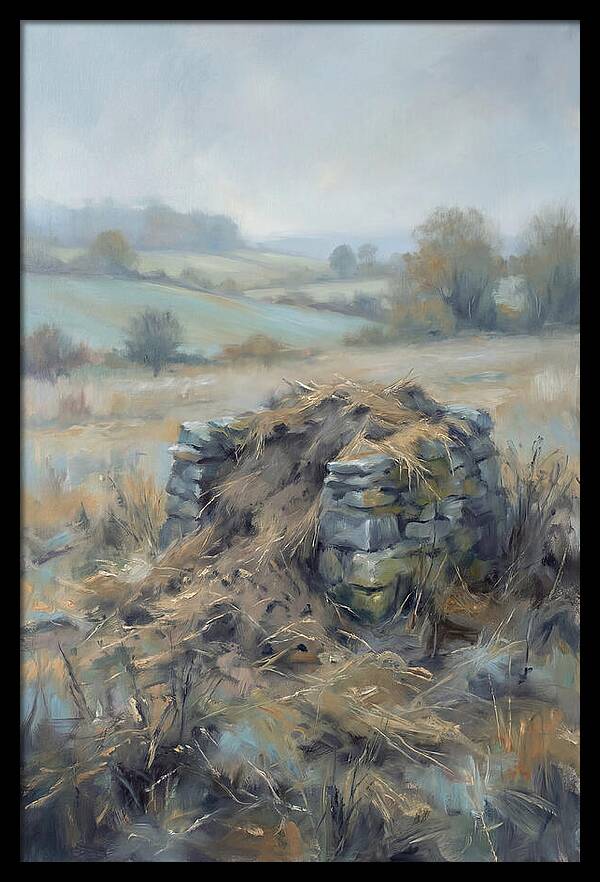 Stone Potato Clamp In Autumn Field