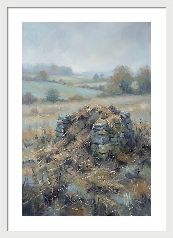 Stone Potato Clamp In Autumn Field