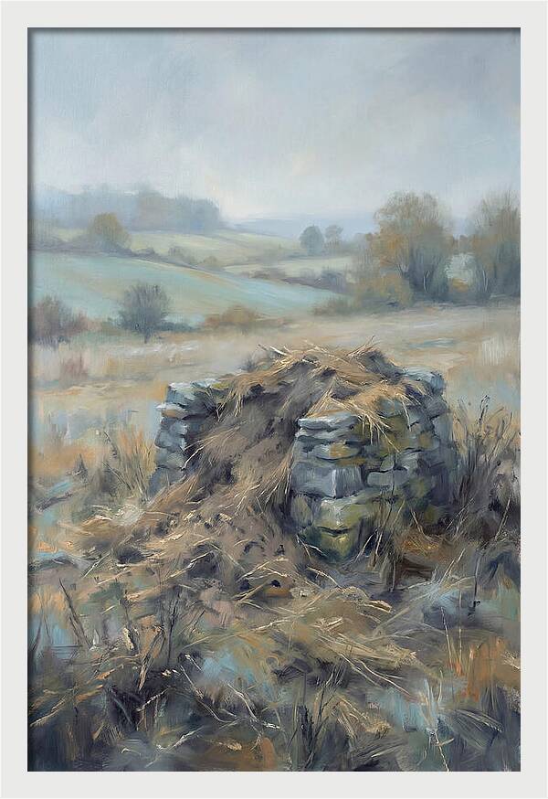 Stone Potato Clamp In Autumn Field