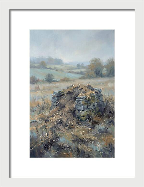 Stone Potato Clamp In Autumn Field