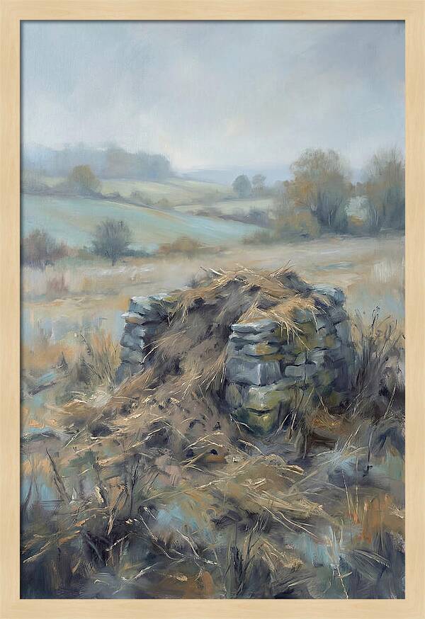 Stone Potato Clamp In Autumn Field