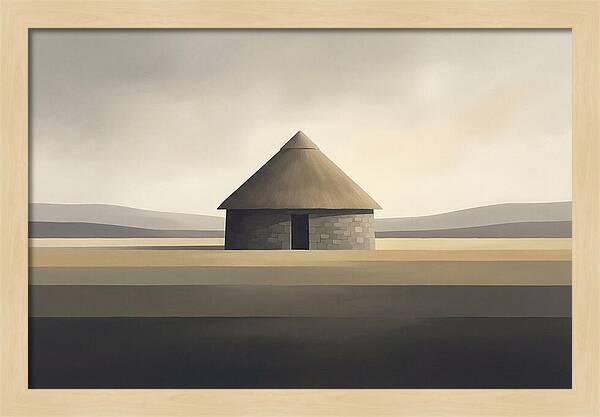 Stone Roundhouse With Thatched Roof