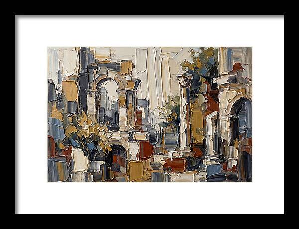 Stone Ruins In Palette Knife Style