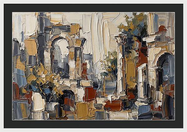 Stone Ruins In Palette Knife Style