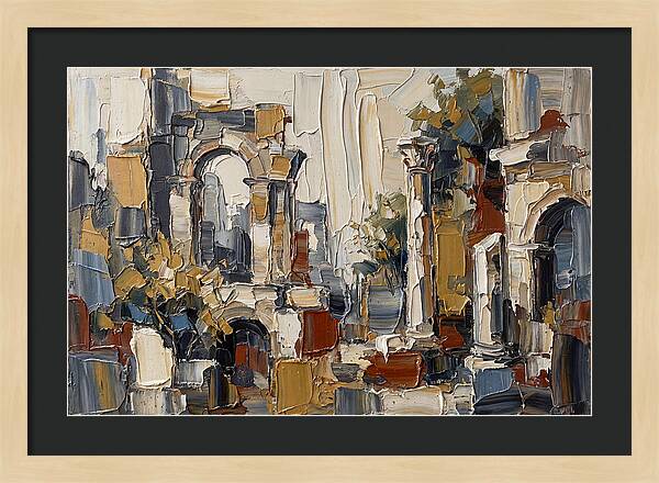 Stone Ruins In Palette Knife Style