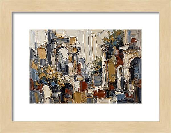 Stone Ruins In Palette Knife Style