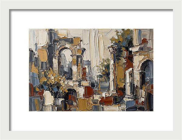 Stone Ruins In Palette Knife Style