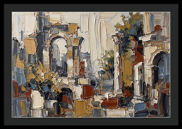Stone Ruins In Palette Knife Style