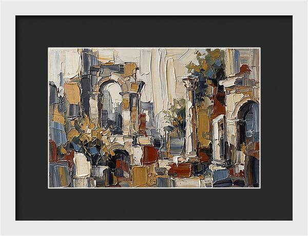 Stone Ruins In Palette Knife Style