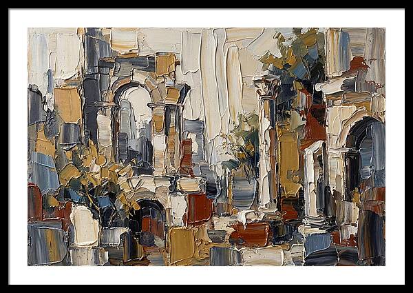 Stone Ruins In Palette Knife Style