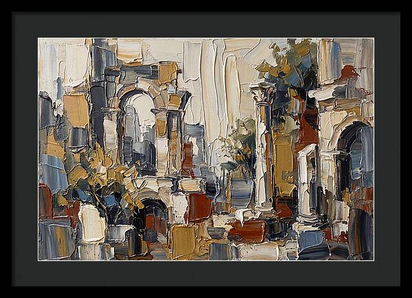 Stone Ruins In Palette Knife Style