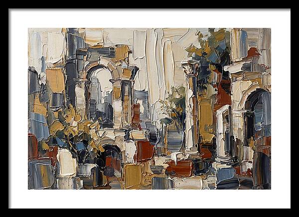Stone Ruins In Palette Knife Style
