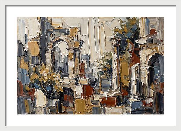 Stone Ruins In Palette Knife Style