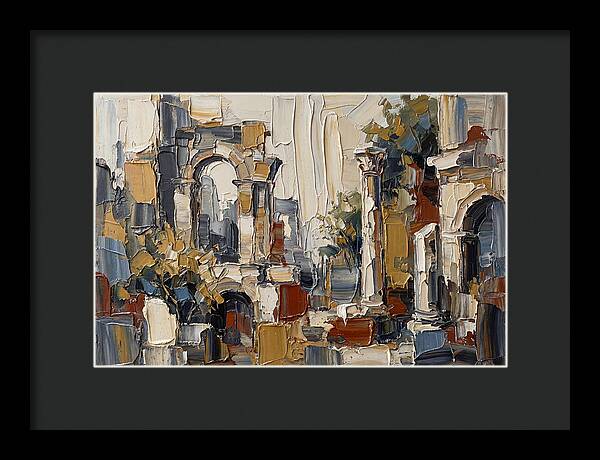 Stone Ruins In Palette Knife Style