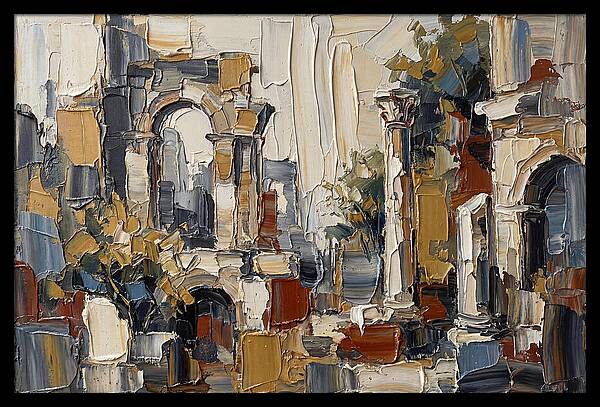 Stone Ruins In Palette Knife Style