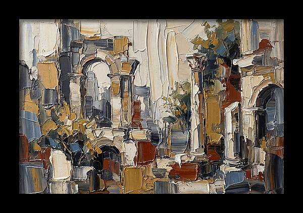 Stone Ruins In Palette Knife Style
