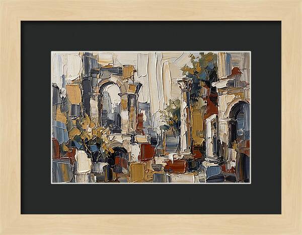 Stone Ruins In Palette Knife Style