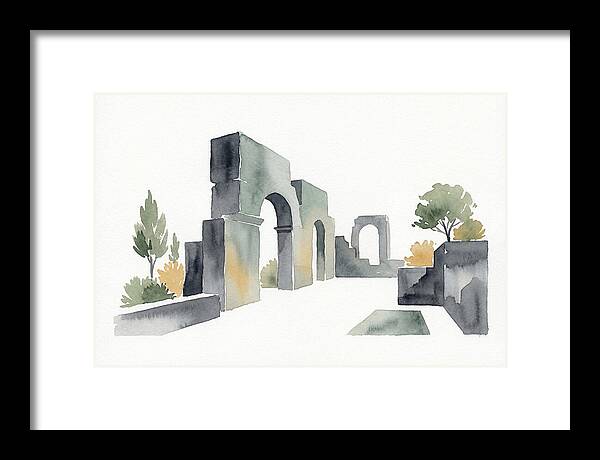 Stone Ruins In Watercolor