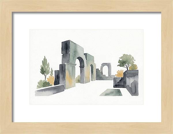 Stone Ruins In Watercolor