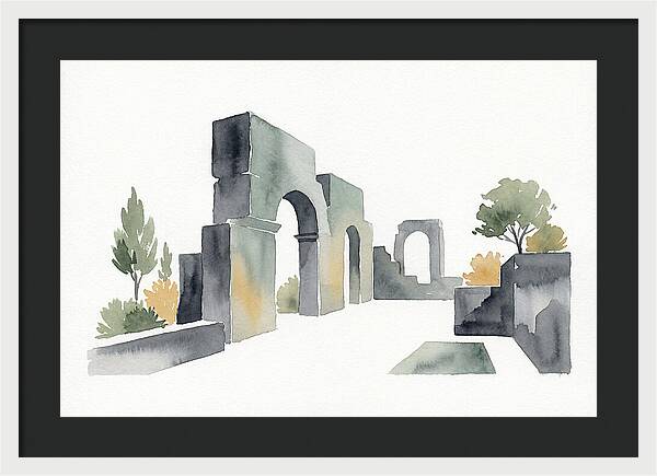 Stone Ruins In Watercolor