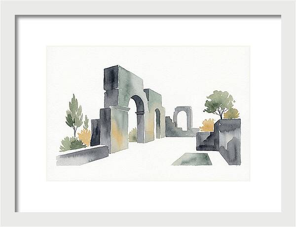 Stone Ruins In Watercolor