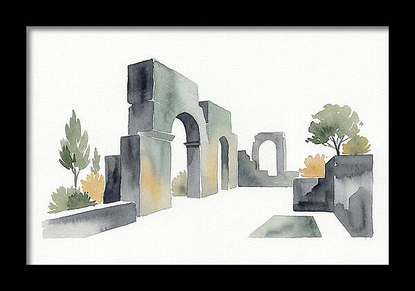 Stone Ruins In Watercolor