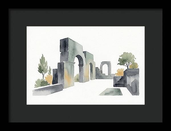 Stone Ruins In Watercolor