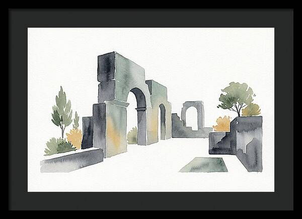 Stone Ruins In Watercolor