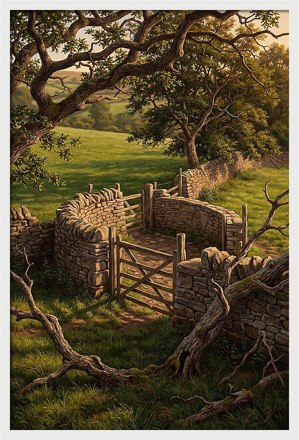 Stone Sheep Dip With Wooden Gate