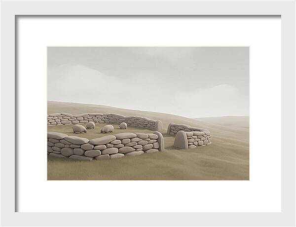Stone Sheep Pen In Serene Landscape