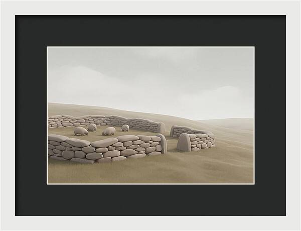 Stone Sheep Pen In Serene Landscape