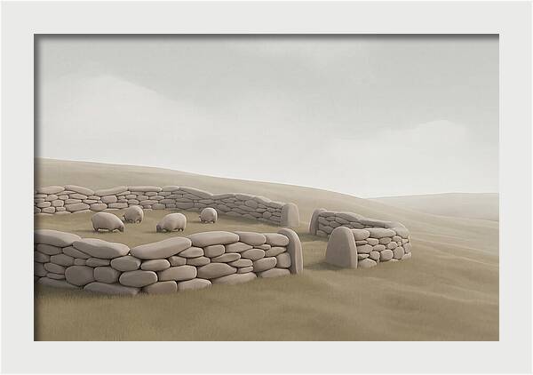 Stone Sheep Pen In Serene Landscape