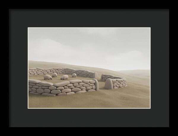 Stone Sheep Pen In Serene Landscape