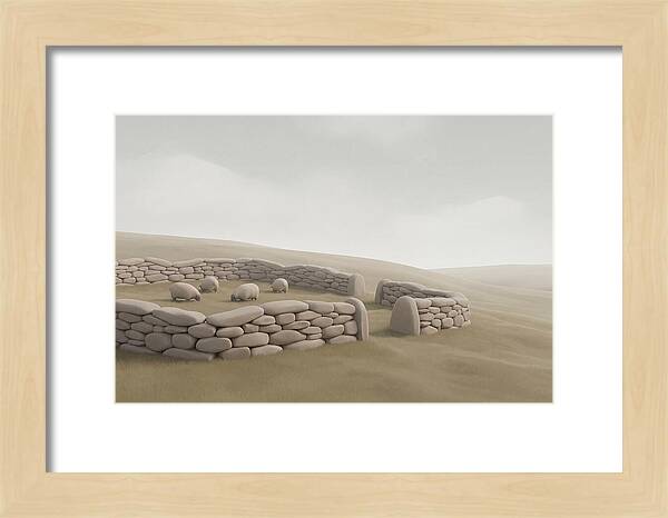 Stone Sheep Pen In Serene Landscape