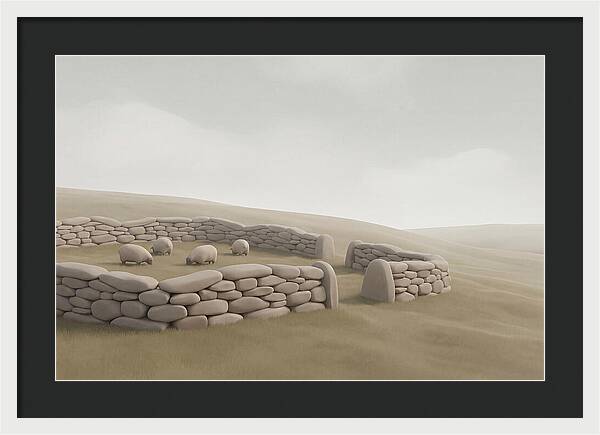 Stone Sheep Pen In Serene Landscape