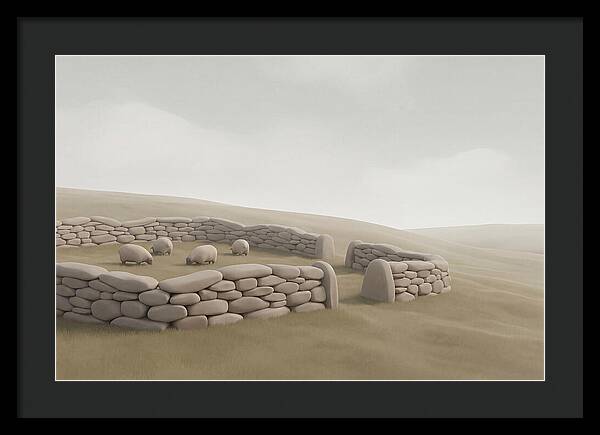 Stone Sheep Pen In Serene Landscape