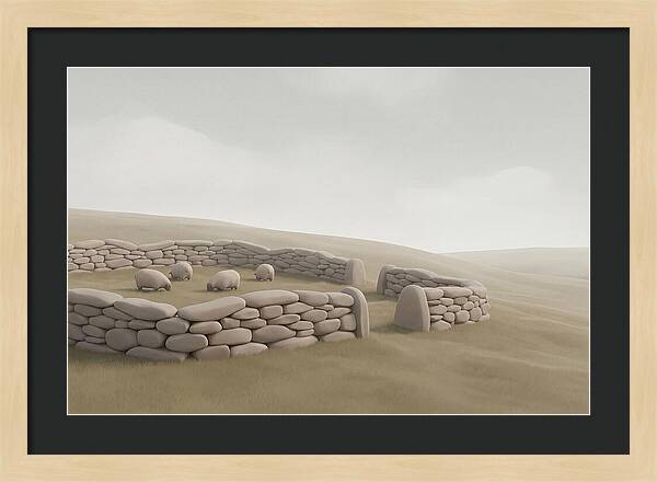 Stone Sheep Pen In Serene Landscape
