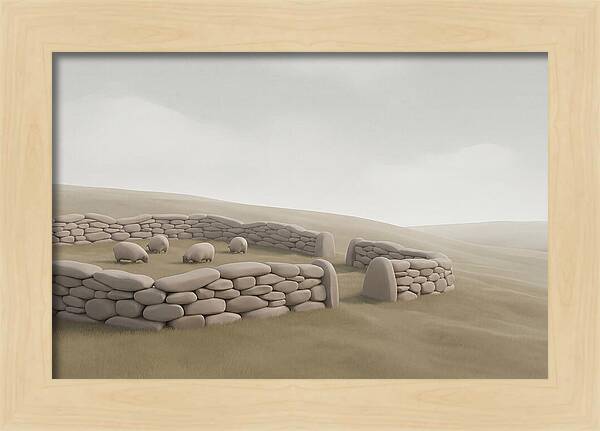 Stone Sheep Pen In Serene Landscape