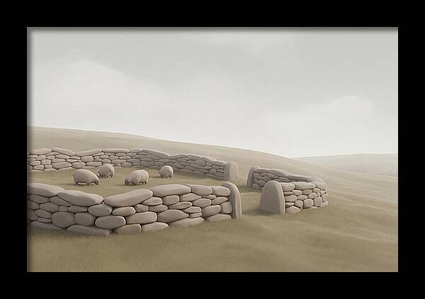 Stone Sheep Pen In Serene Landscape