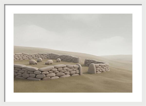 Stone Sheep Pen In Serene Landscape