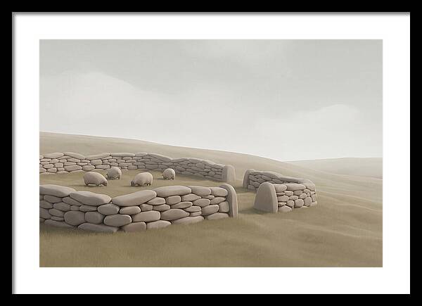 Stone Sheep Pen In Serene Landscape