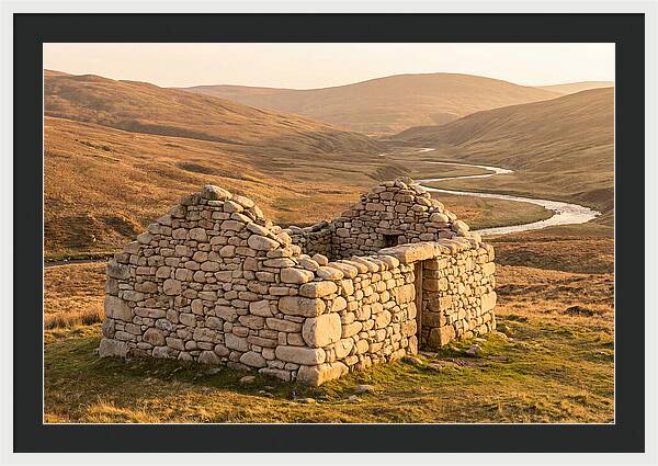 Stone Shepherds Bothy At Dusk