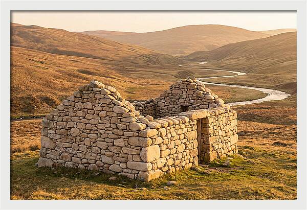 Stone Shepherds Bothy At Dusk