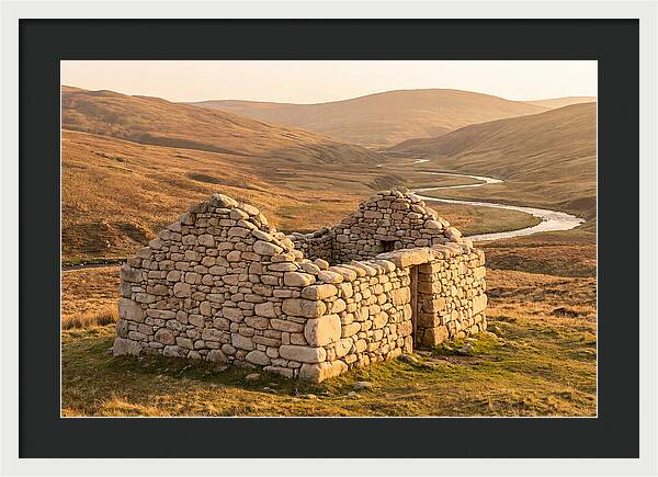 Stone Shepherds Bothy At Dusk