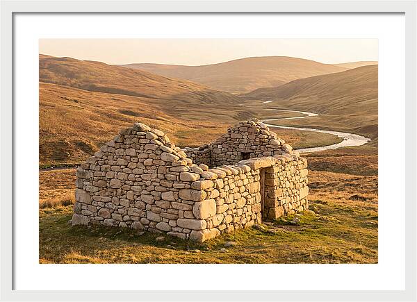 Stone Shepherds Bothy At Dusk