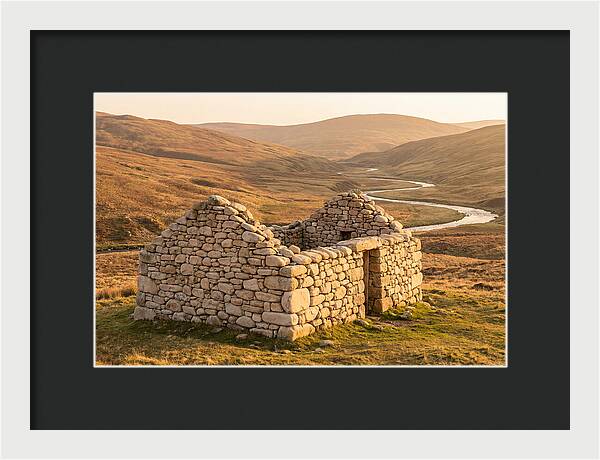 Stone Shepherds Bothy At Dusk
