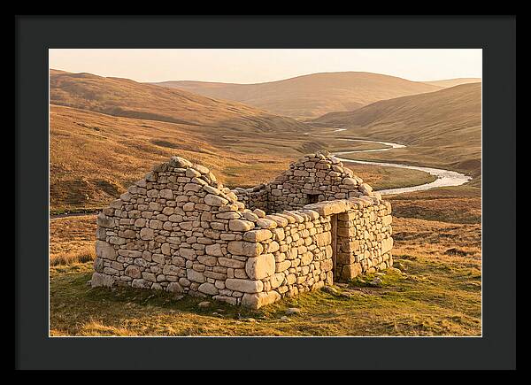 Stone Shepherds Bothy At Dusk