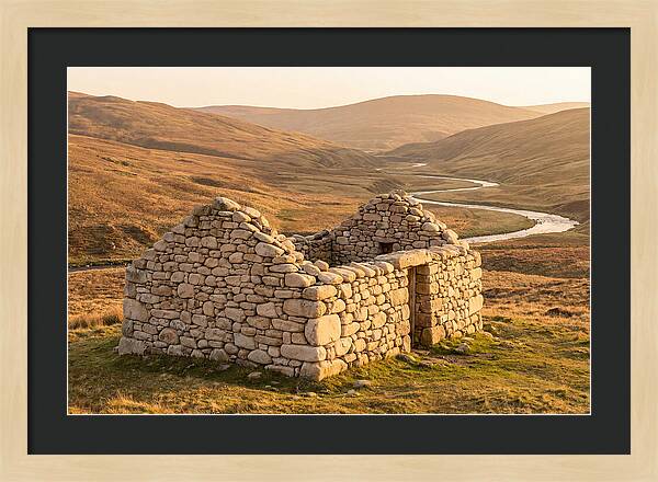 Stone Shepherds Bothy At Dusk