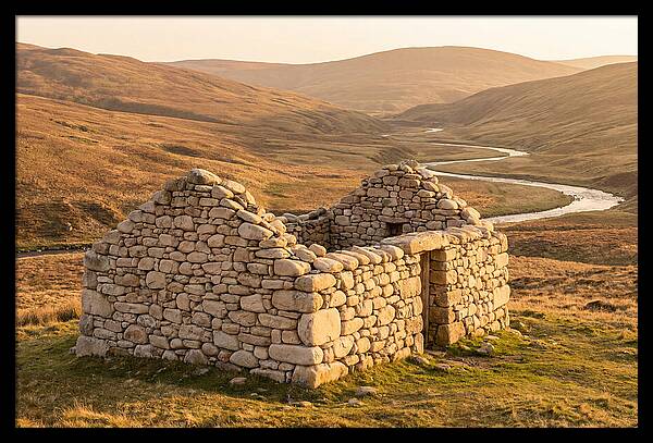Stone Shepherds Bothy At Dusk